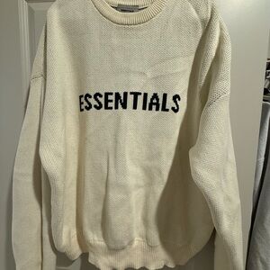 Fear of God Essentials Cream Crewneck Sweater